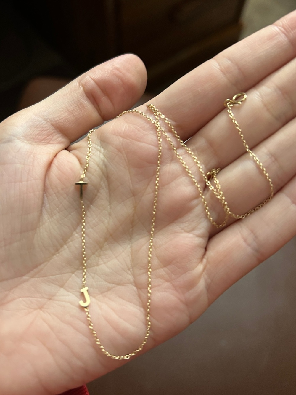 The Right Hand Gal gold initial necklace